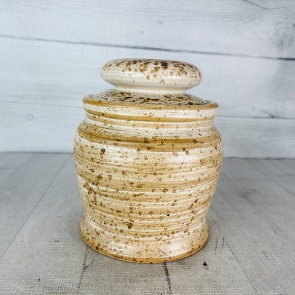 Vintage GT Mark 600/110 Speckle Rustic Farmhouse Canadian Stoneware Canister Jar - Picture 5 of 16